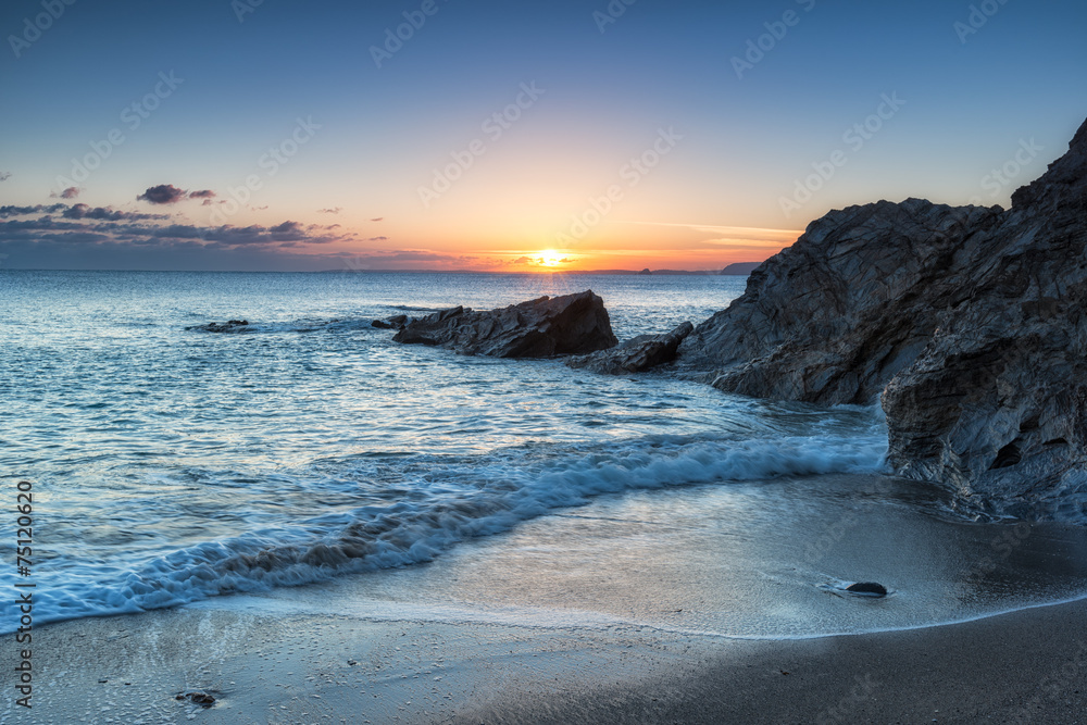 Obraz premium Hemmick on the Cornwall Coast