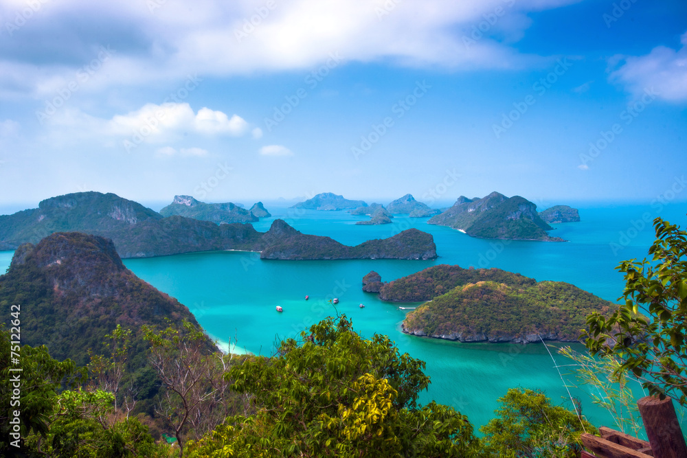 View from mountain on  Angthong Marine National Park