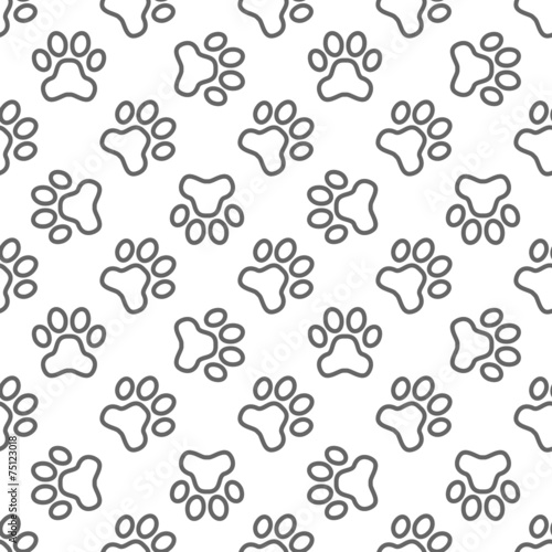 Pet paw pattern - vector seamless texture