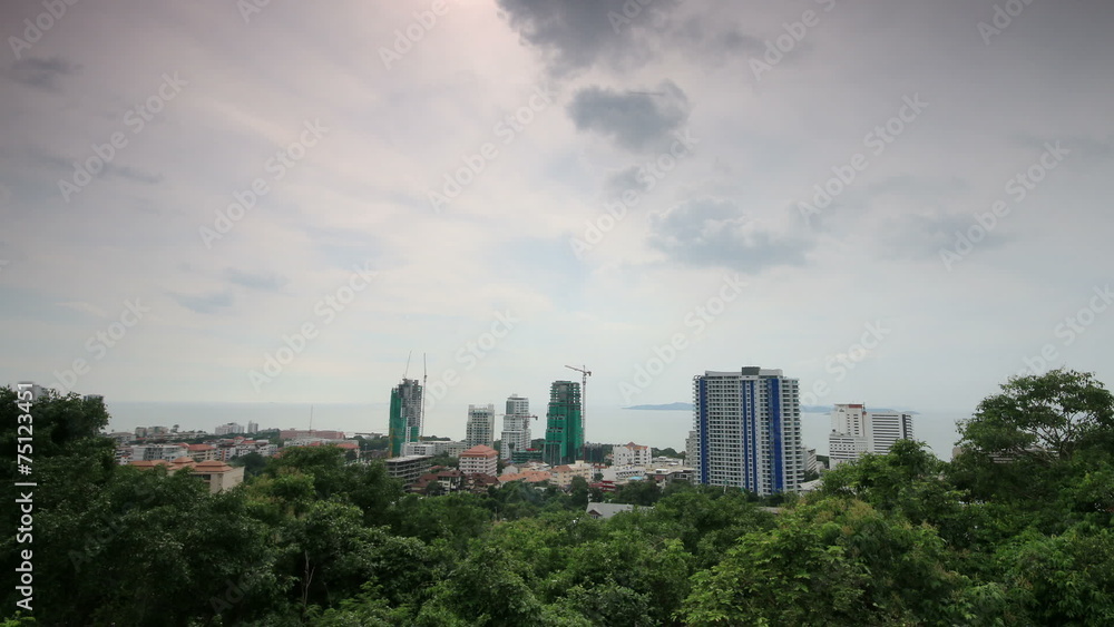 Clouds running over Pattaya sea beach city Thailand,Time lapse. Clouds running over Pattaya sea beach city Thailand,Time lapse.