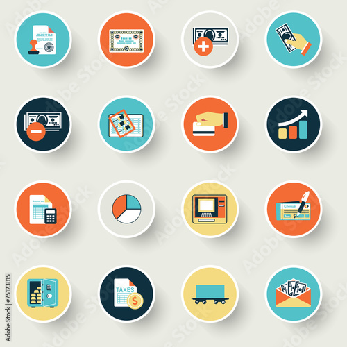 Finance modern flat color icons.