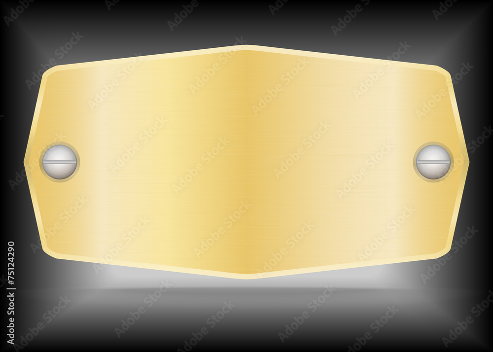 Vector Metallic gold name plate or Gold label metal Vector Metallic gold name plate or Gold label metal