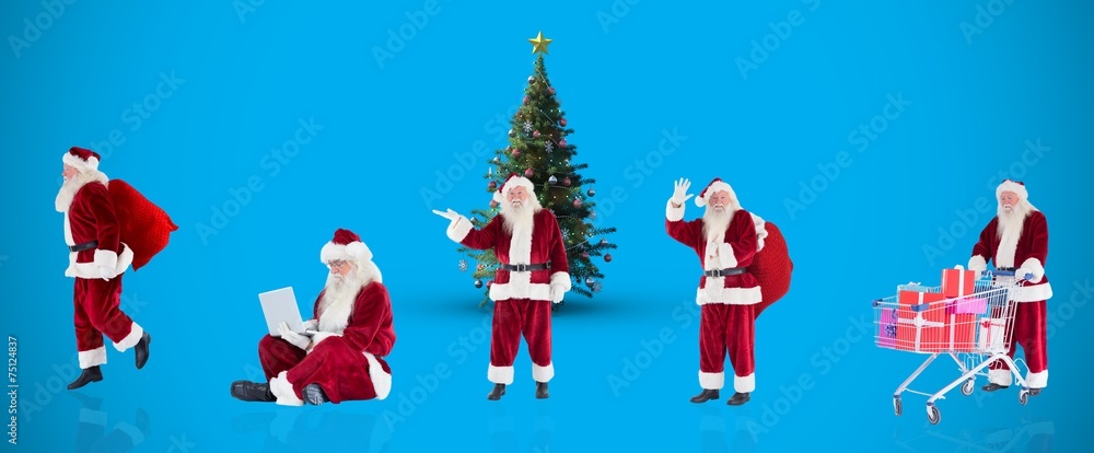 Composite image of different santas