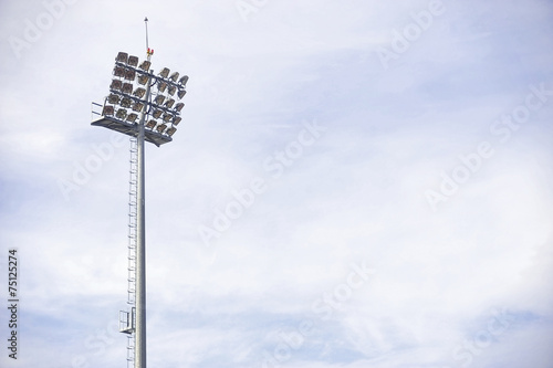 Stadium spotlights on daytime