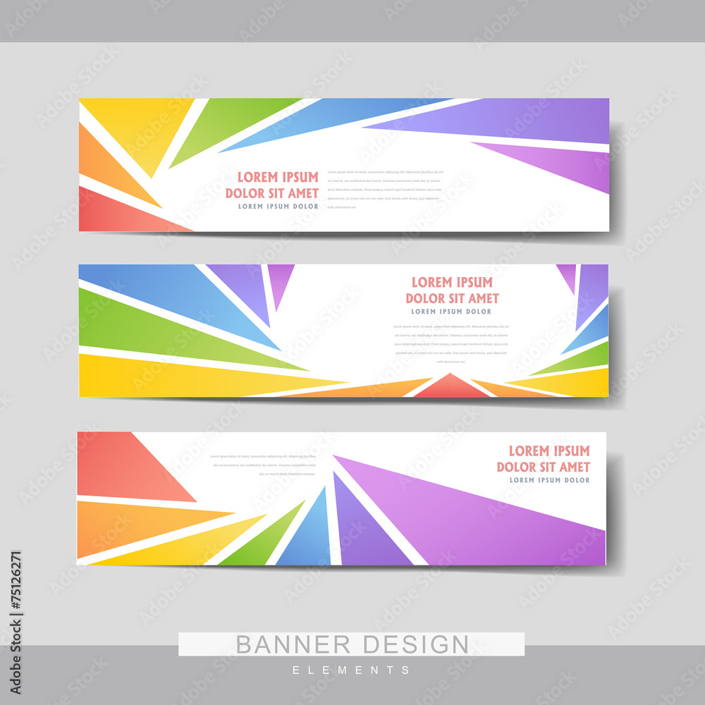 colorful banner brochure template design