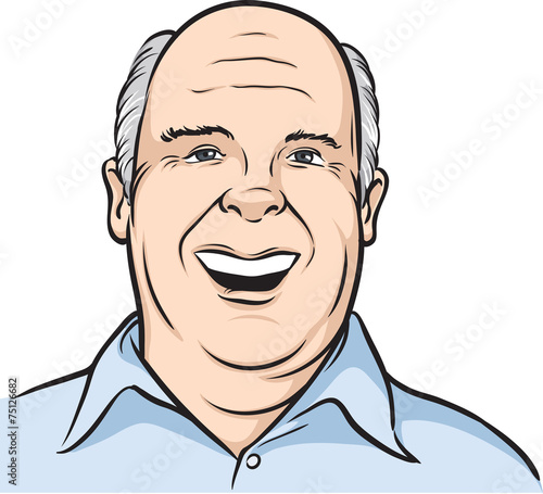 portrait of a smiling bald man
