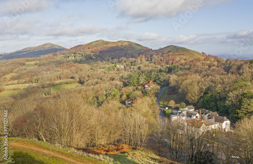 Looking north along the Malvern Hills, Worcestershire.