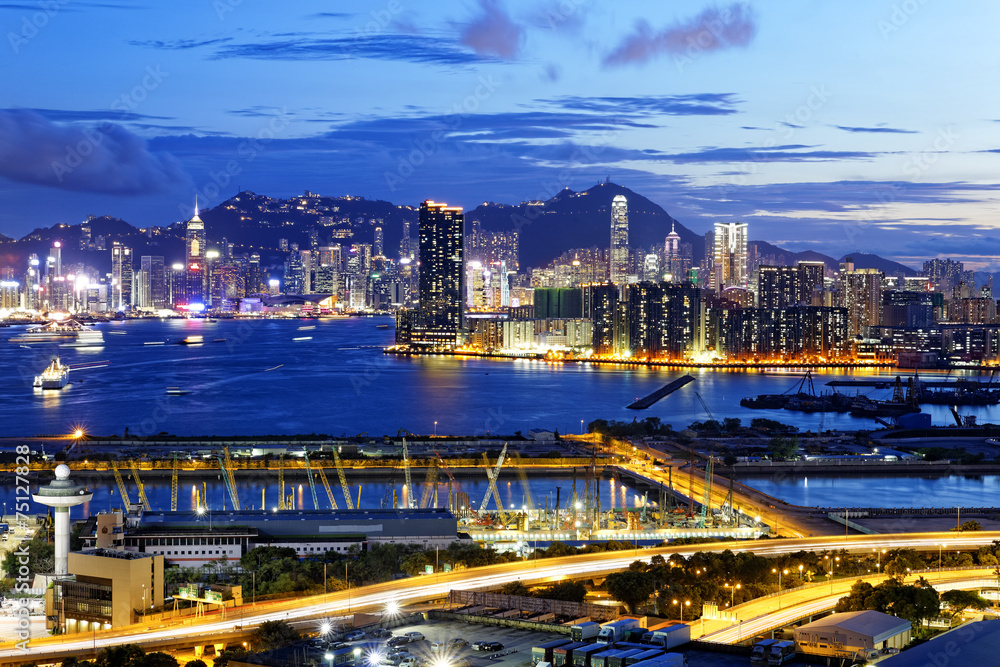 Fototapeta premium Kowloon at night
