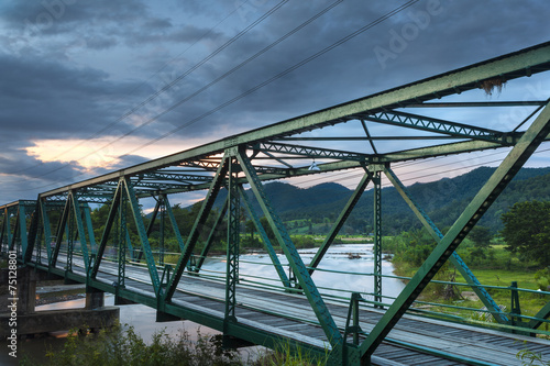 Historical bridge over the pai river in Mae hong son, Thailand