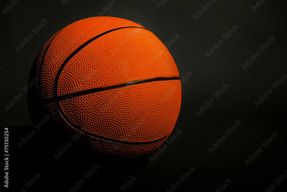 Basketball ball on black background