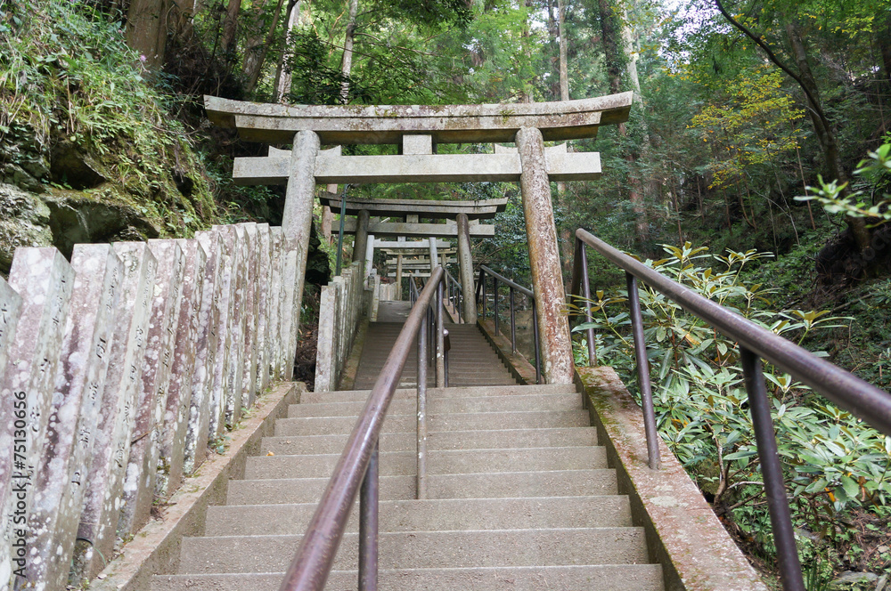 Old stone staircase in yoshino temple,Japan Old stone staircase in yoshino temple,Japan