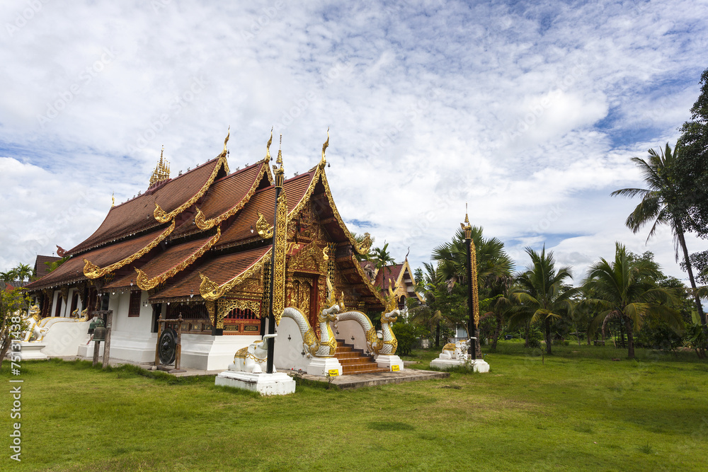Northern Thailand temple style in Pai Province, Mea Hong Sorn.
