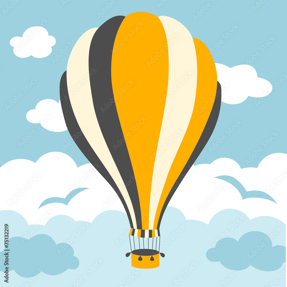 Fototapeta premium illustration of hot air balloons on the sky