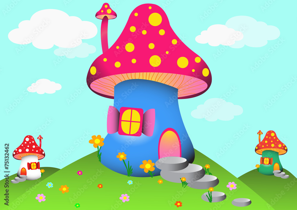Naklejka premium mushroom house