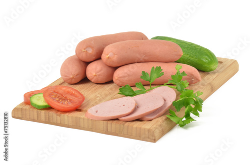 Würstchen, Wurst, Gurke, Tomaten, Salat