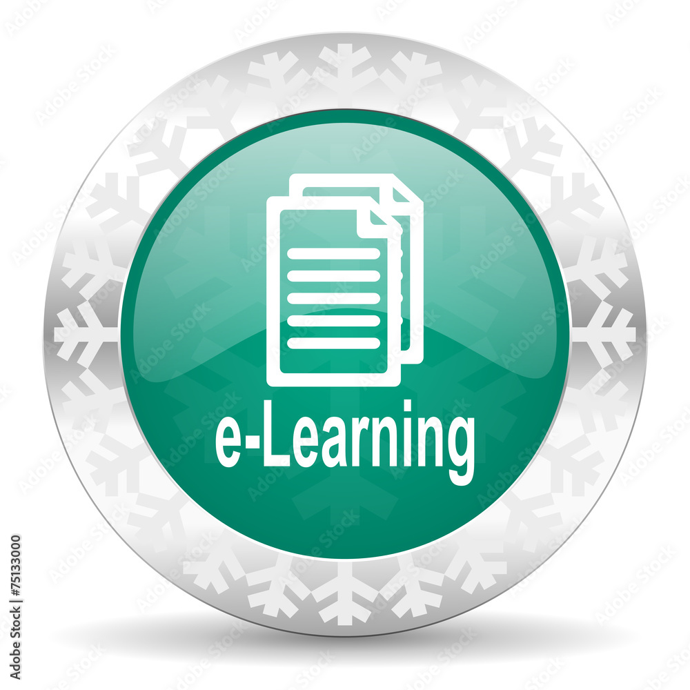 learning green icon, christmas button learning green icon, christmas button