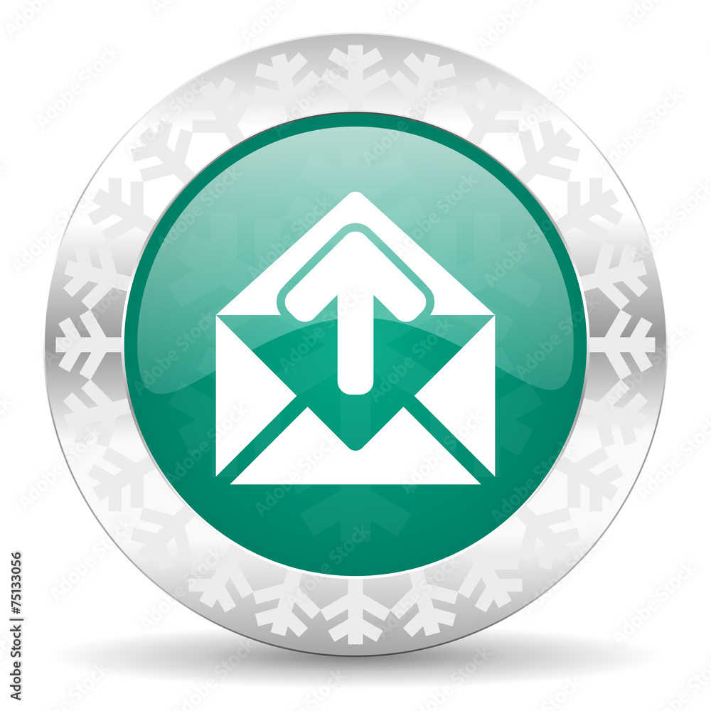email green icon, christmas button, post message sign email green icon, christmas button, post message sign
