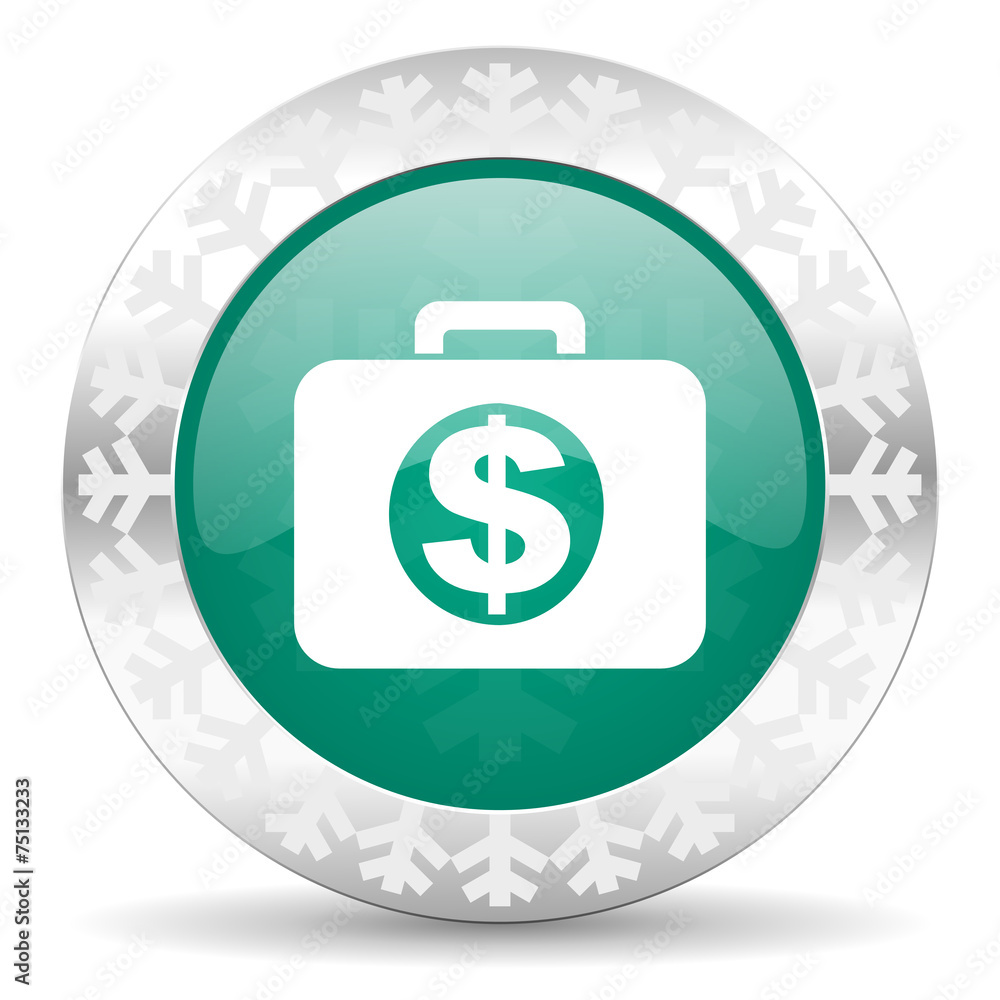 financial green icon, christmas button financial green icon, christmas button