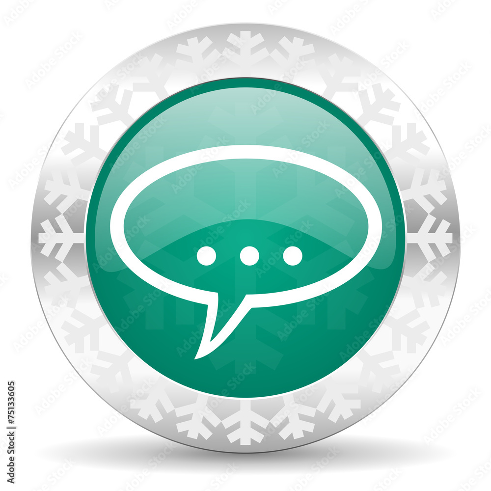 forum green icon, christmas button, chat symbol, bubble sign forum green icon, christmas button, chat symbol, bubble sign