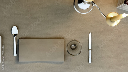 Fototapeta Naklejka Na Ścianę i Meble -  Mockup Menu Ristorante Tavola Alimenti