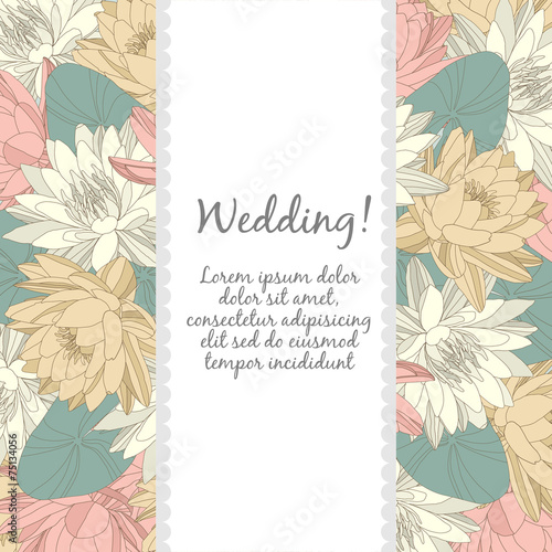 Wedding card with floral elements