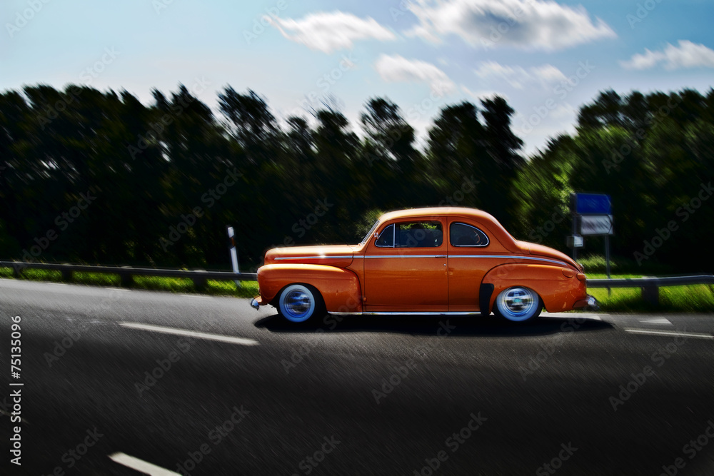 Fototapeta premium Classic car on the road
