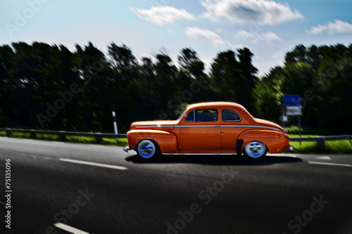 Classic car on the road