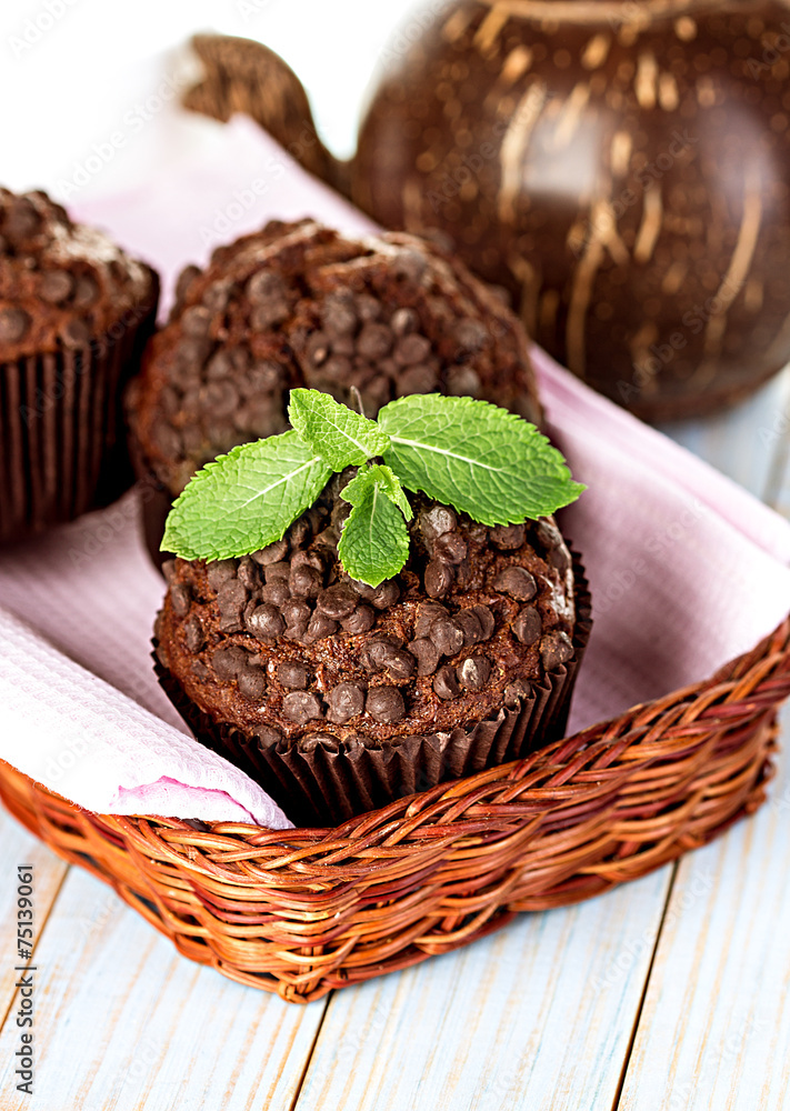 Homemade chocolate muffins Homemade chocolate muffins