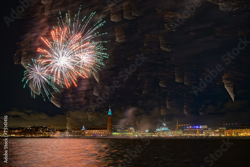 Fireworks over Stockholm ni...