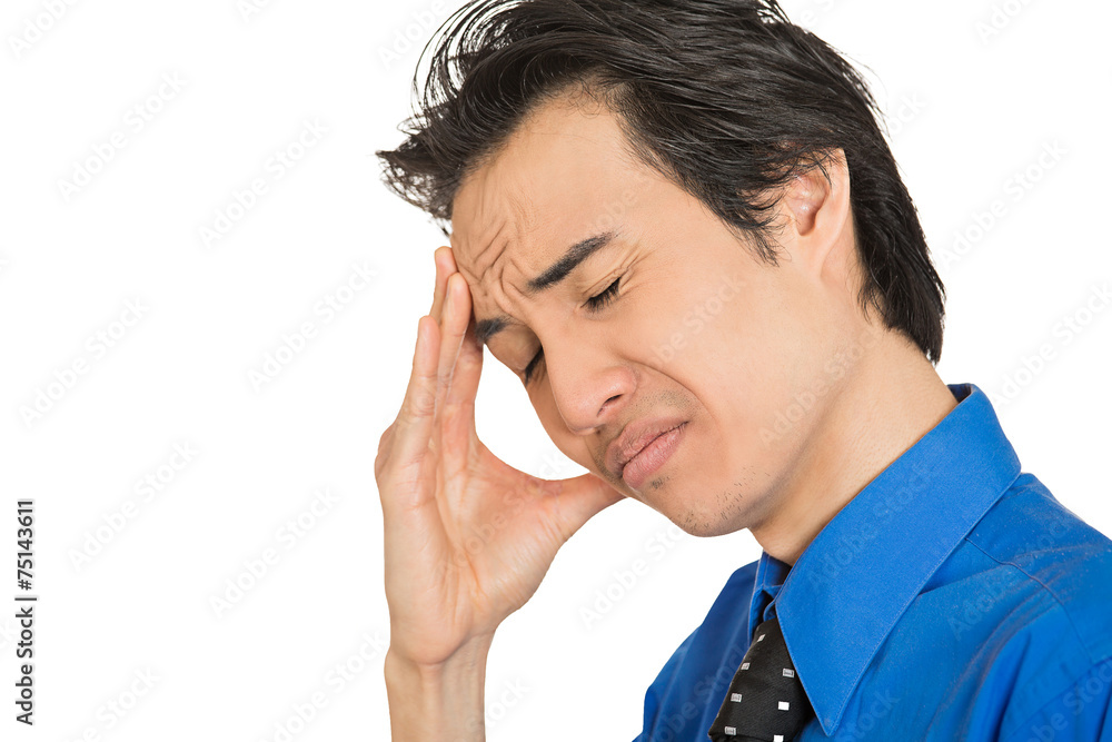 sad unhappy young business man eyes closed troubled sad unhappy young business man eyes closed troubled