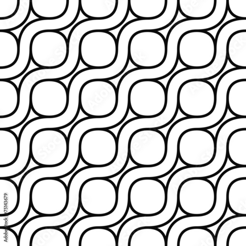 Seamless monochrome curved pattern