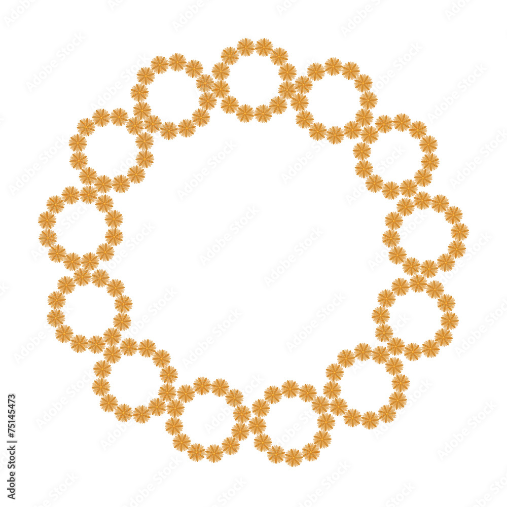 round pattern from brown flowers round pattern from brown flowers