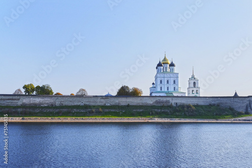 Pskov Kremlin and the Trinity orthodox cathedral, Russia