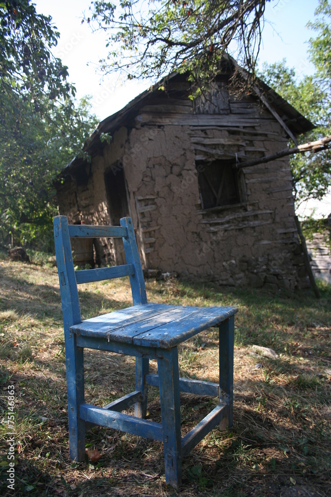 Old blue chair