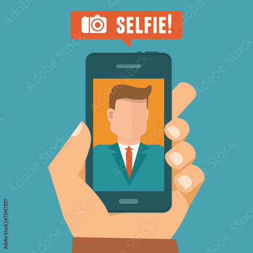 Vector selfie concept