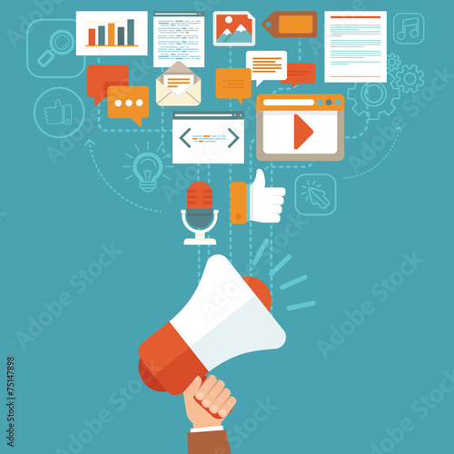 Vector digital marketing concept in flat style