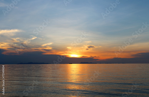 beautiful sunset at sea