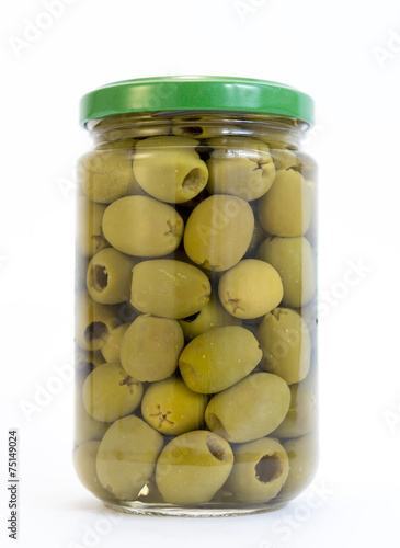 Green olives jar