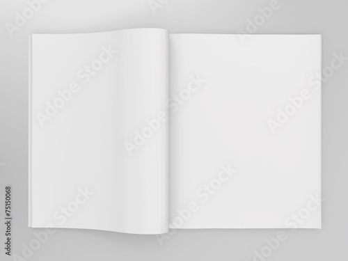 Empty open book mockup template