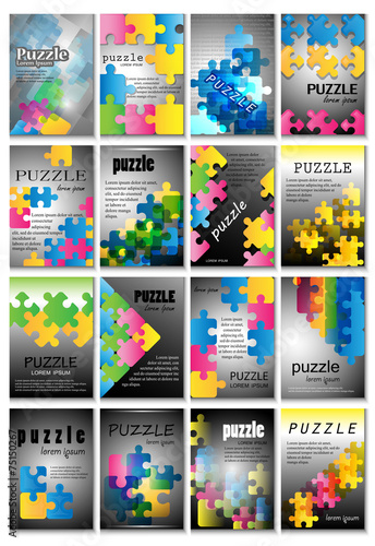 Puzzle Placard Template - Vector Illustration, Graphic Design, Editable For Your Design