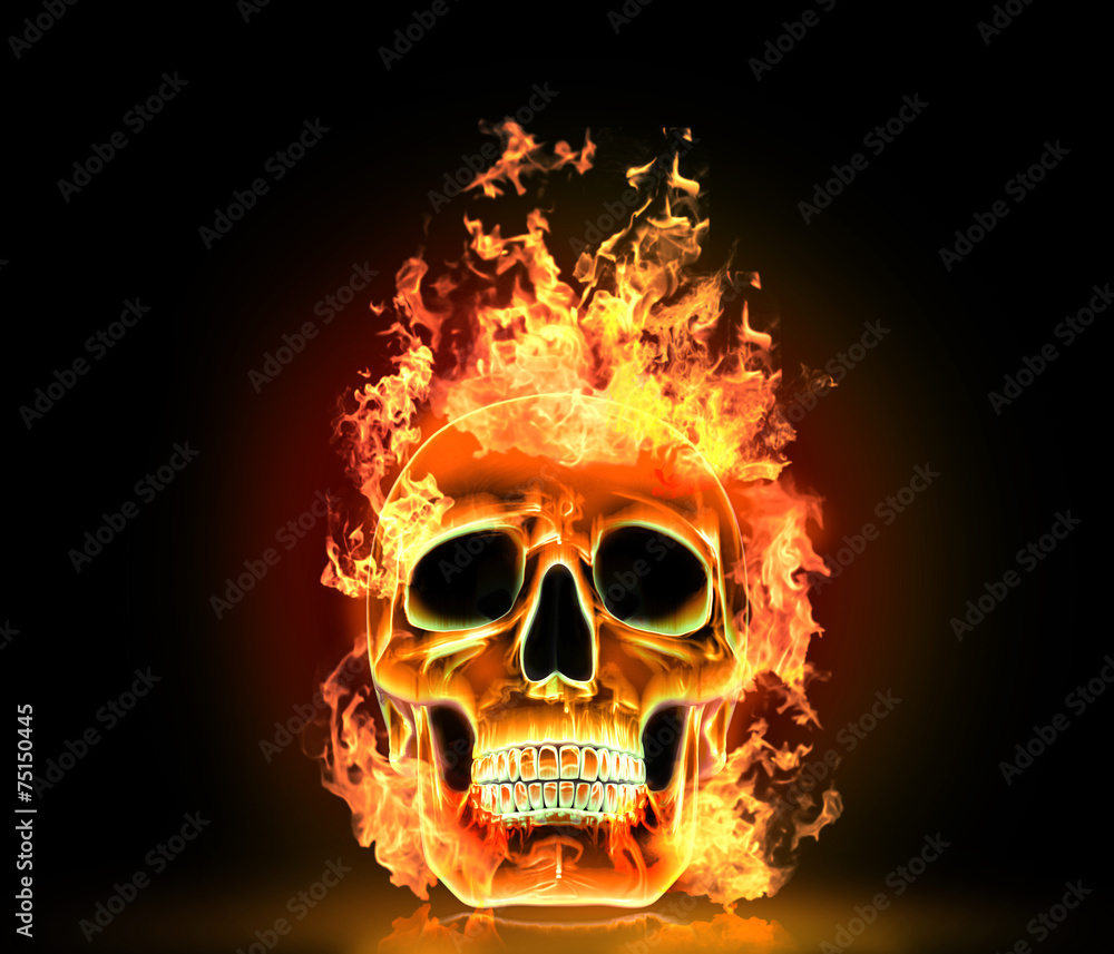 Skull with fire. High resolution Skull with fire. High resolution