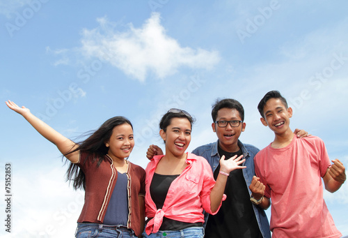 group of happy young people