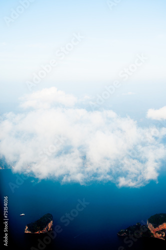 View of plane window on Thai islands