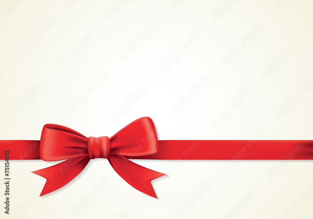 Red ribbons and greeting card, bows, present Red ribbons and greeting card, bows, present