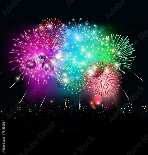 happy new year with firework