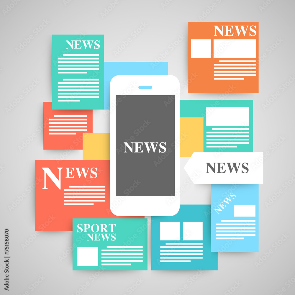 Fototapeta premium Newspaper vector set.