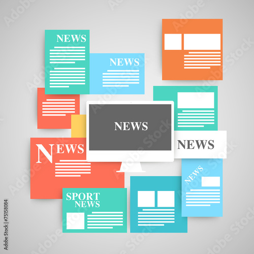 Newspaper vector set.