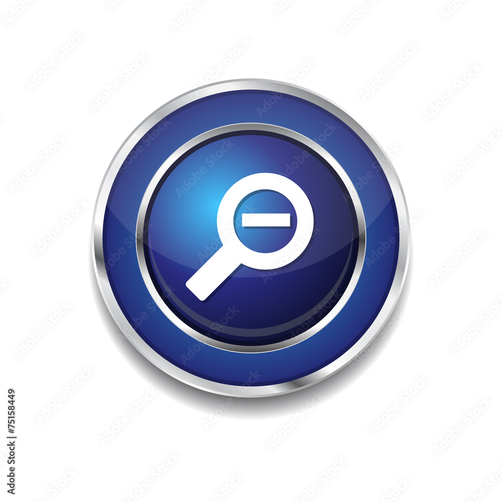 Zoom Out Blue Vector Icon Button Zoom Out Blue Vector Icon Button
