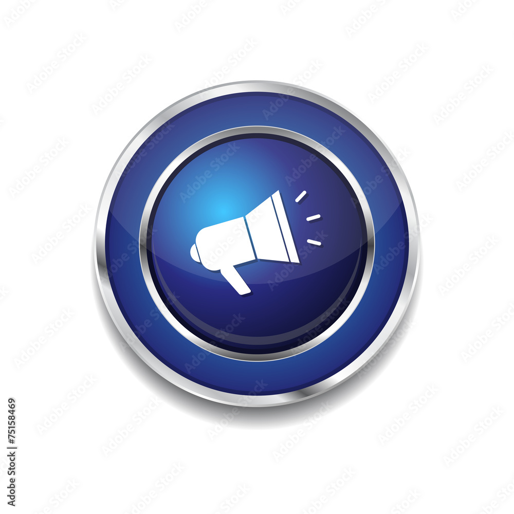 Speaker Phone Blue Vector Icon Button Speaker Phone Blue Vector Icon Button