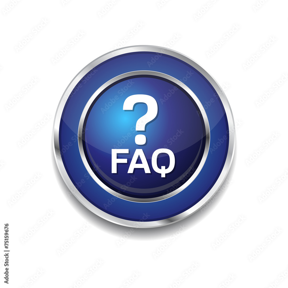 FAQ Blue Vector Icon Button FAQ Blue Vector Icon Button